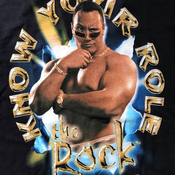 Amazing condition 1999 WWF the Rock T-Shirt “Know your Role” Rare Vintage - Picture 5 of 6